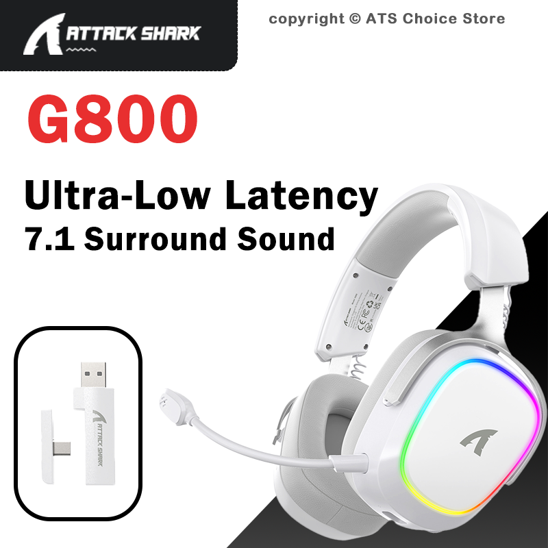 Gaming Headset Rgb - ATTACK SHARK G800 Wireless Gaming Headset