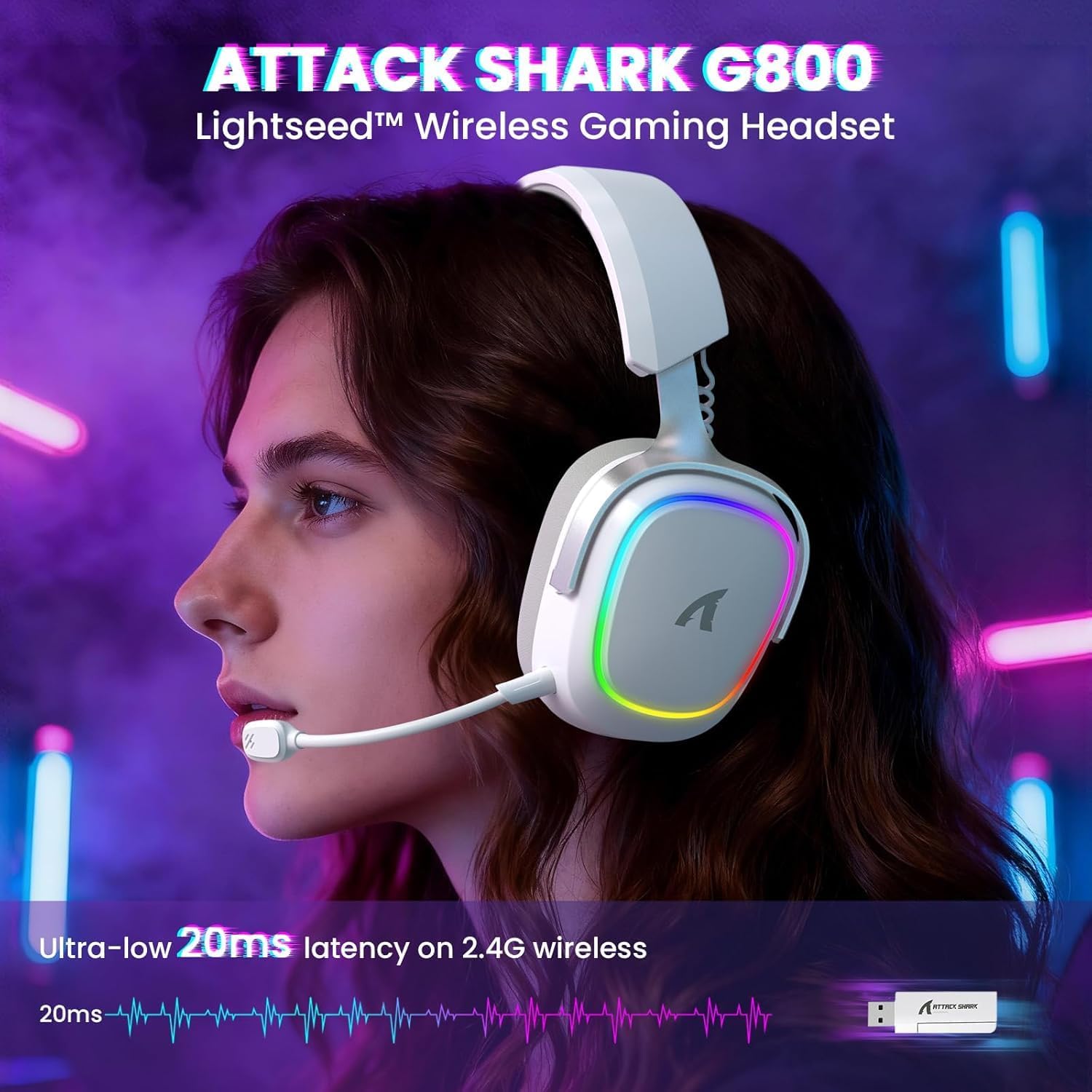 ATTACK SHARK G800 Wireless Gam - Gaming Headset Rgb ulasan dan harga