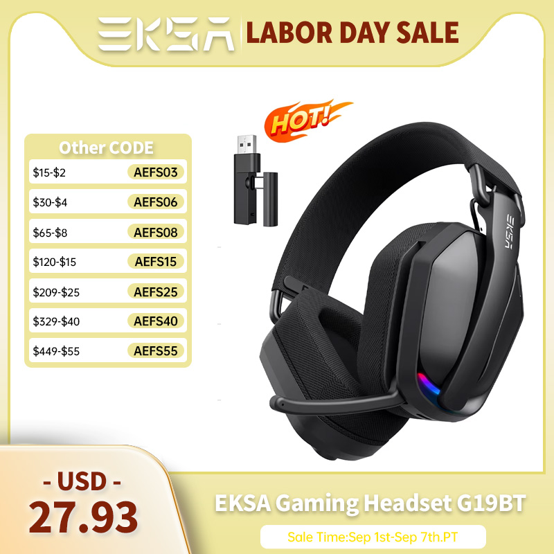 EKSA G19BT 2.4GHz Wireless Gam - Gaming Headset Rgb ulasan dan harga